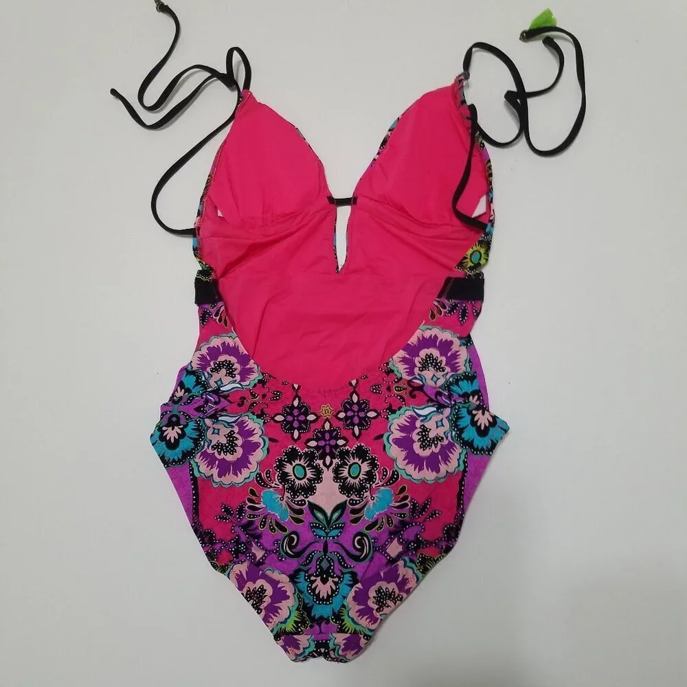 Nanette Lepore Open Back One Piece Swimsuit Size XS